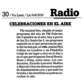 Diario La Nacion - 31 de Diciembre de 1998