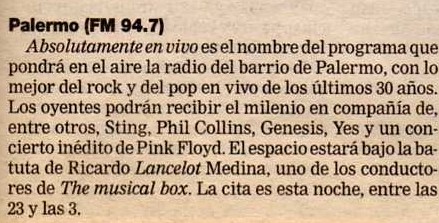 Diario La Nacion - 31 de Diciembre de 1999
